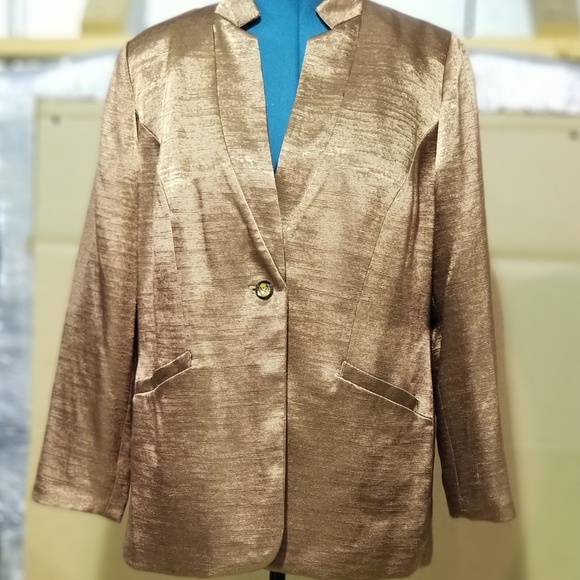 Chicos black label  blazer copper sz 2 - Picture 1 of 3